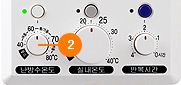 난방수온도 다이얼을 돌려 원하는 난방온도를 맞추세요