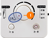 다이얼의 빨간 표시가 외출/온수전용에 맞춰지도록 반시계 반향으로 돌려주세요