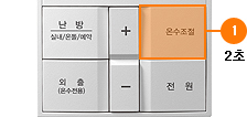 온수조절(온수)버튼을 2초간 누르세요