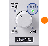 기능선택 다이얼을 돌려 실내/온돌/예약 중 원하는 난방을 선택하세요