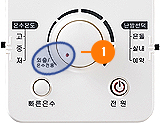 다이얼의 빨간 표시가 외출/온수전용에 맞춰지도록 반시계 반향으로 돌려주세요