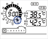 ■ 표시가 깜박일 때 다이얼을 돌려 원하는 난방시간으로 이동하세요